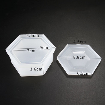 Καλούπια ρητίνης κοσμημάτων DIY εξάγωνο κουτί αποθήκευσης Καλούπι Κρυστάλλινο εποξειδικό καλούπι σιλικόνης σε σχήμα δαμάσκηνου για αξεσουάρ κοσμημάτων