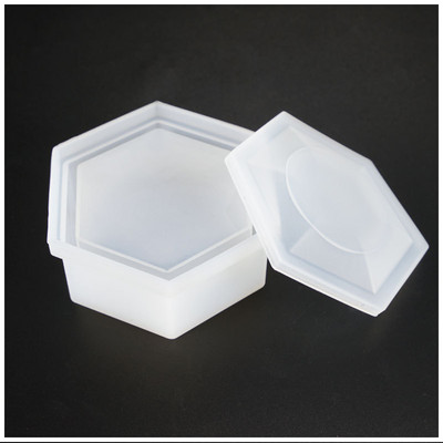 Καλούπια ρητίνης κοσμημάτων DIY εξάγωνο κουτί αποθήκευσης Καλούπι Κρυστάλλινο εποξειδικό καλούπι σιλικόνης σε σχήμα δαμάσκηνου για αξεσουάρ κοσμημάτων