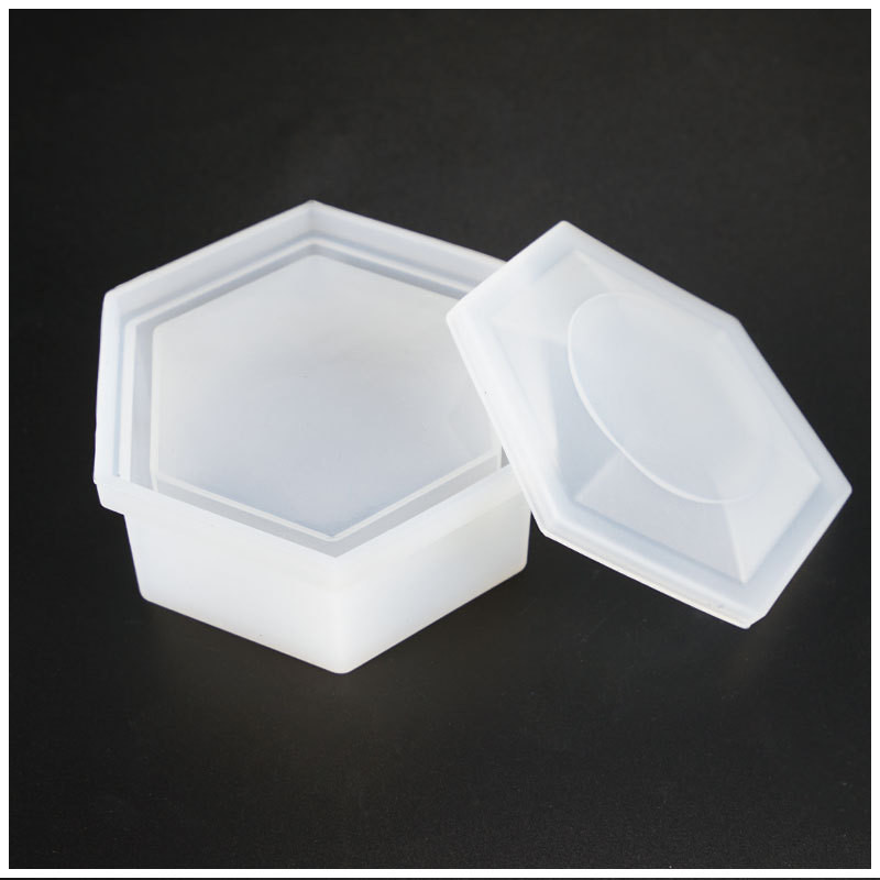 Καλούπια ρητίνης κοσμημάτων DIY εξάγωνο κουτί αποθήκευσης Καλούπι Κρυστάλλινο εποξειδικό καλούπι σιλικόνης σε σχήμα δαμάσκηνου για αξεσουάρ κοσμημάτων