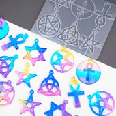 DIY szilikon forma Pentagram Hexagram forma UV gyanta formák Kézműves ékszer kiegészítők