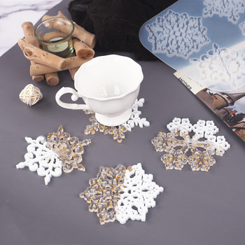 Super Pretty Snowflake Coaster Καλούπι σιλικόνης Φτιάξτε τη δική σας Δαντέλα Snowflake Coaster Coaster Mold Διακόσμηση σπιτιού Craft Resin Art