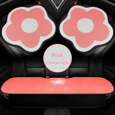 Pink Cartoon Flower New Four Seasons univerzális nyári jég selyem Breatahble védő autós ülés párnahuzat