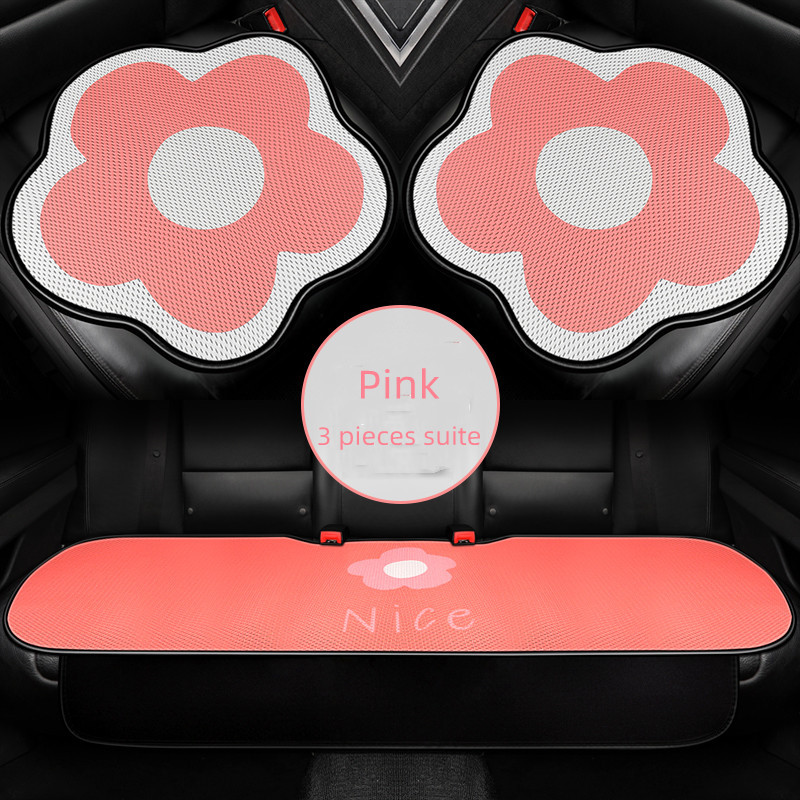 Pink Cartoon Flower New Four Seasons univerzális nyári jég selyem Breatahble védő autós ülés párnahuzat