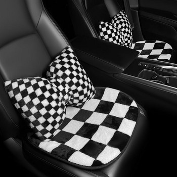 Аксесоари за интериора на автомобила Зимни плюшени топли меки орнаменти за интериора на автомобила Комплект Възглавница за облегалка Възглавница за седалка