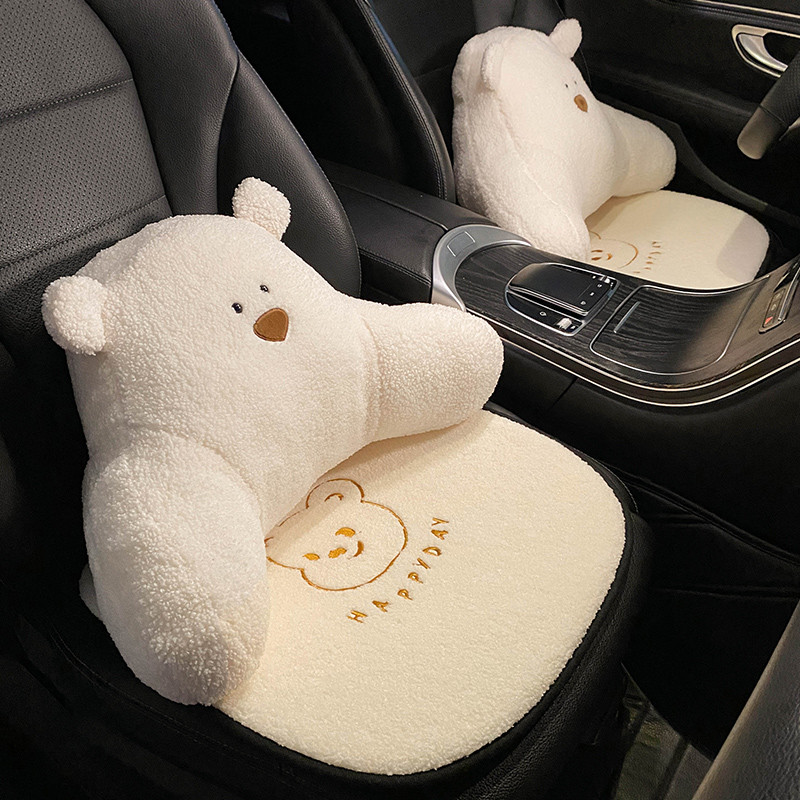 2022 New Arrival Winter plüss Four Seasons Ins Cute Bear Báránygyapjú üléshuzat Háromrészes autósülés párna univerzális