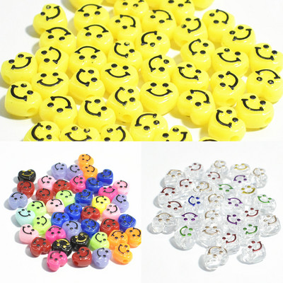 6*10mm50/100/200vnt didmeninės prekės verslui pandoros pakabukai karoliukai papuošalams gaminti stiklo karoliukai besišypsantis veido karoliukas pasidaryk pats