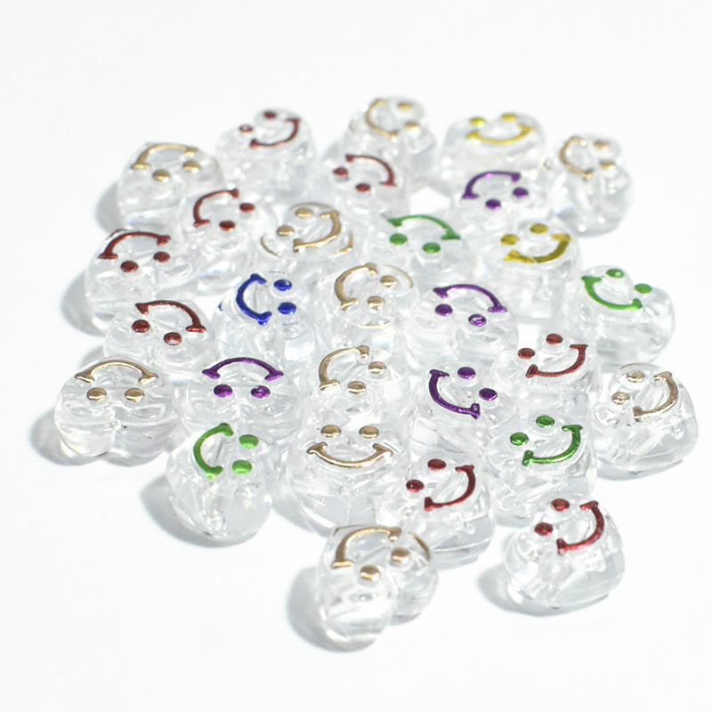 6*10mm50/100/200buc articole en-gros pentru afaceri pandora charms margele pentru fabricarea de bijuterii margele de sticla Smiling face bead DIY