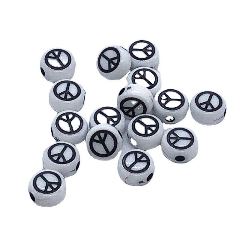 DIY7mm100/200/500db Mosolygó arc gyöngy levél gyöngy gyöngy kristály gyöngy خرز gonosz szem varázsa karkötőhöz ékszer nagykereskedelem