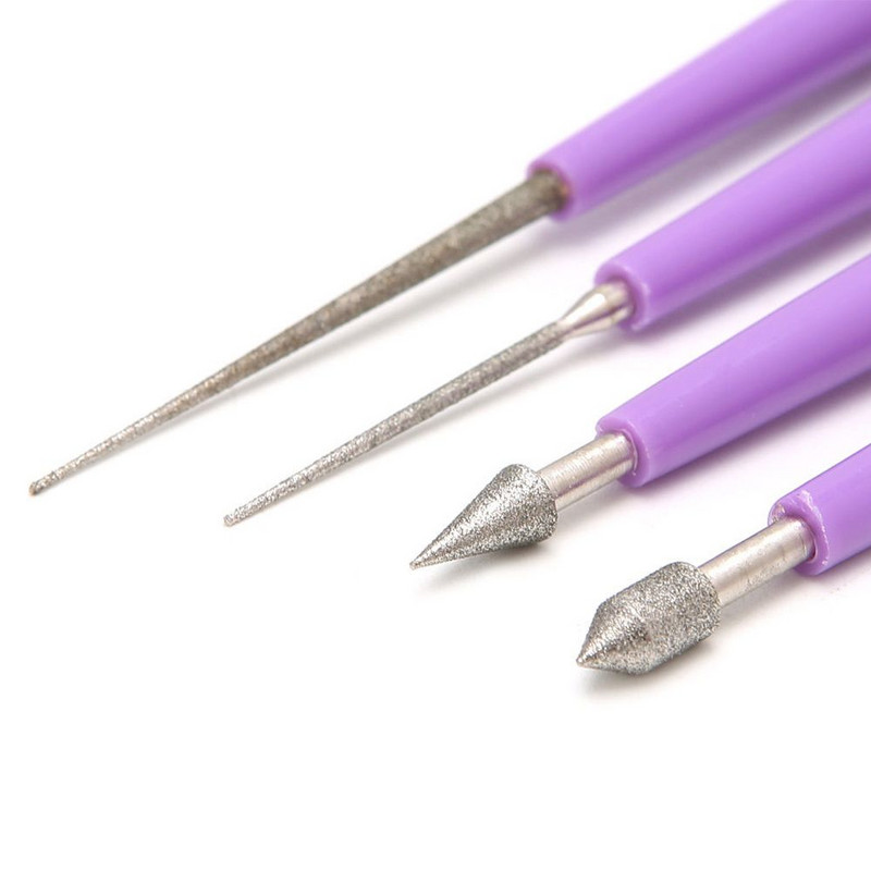 Νέο 4 τμχ Diamond Pearl Bead Reamer Burr Beading Hole Enlarger Tool Set DIY New Arrival