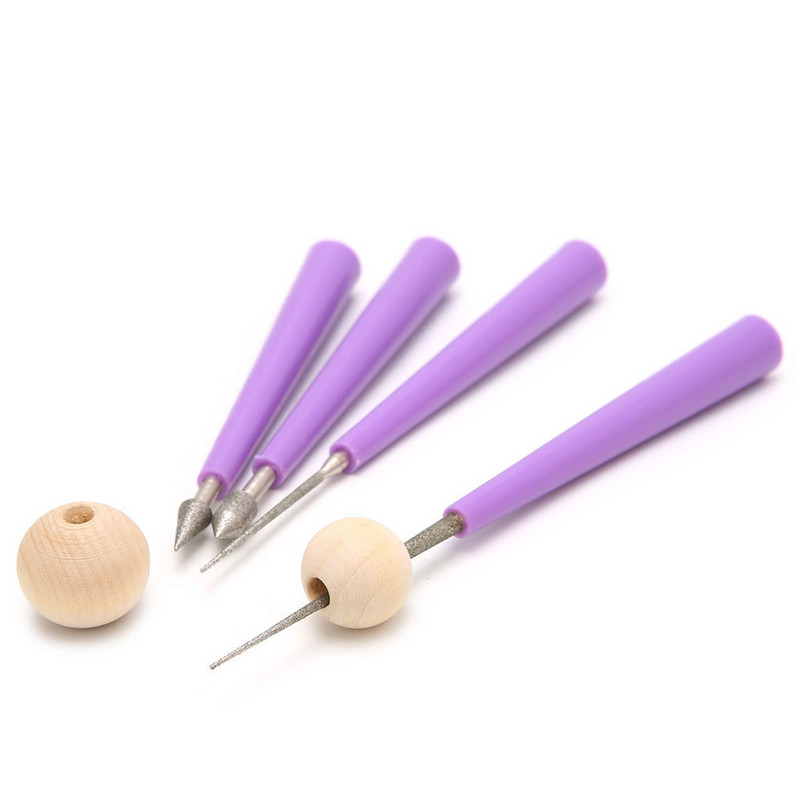 Νέο 4 τμχ Diamond Pearl Bead Reamer Burr Beading Hole Enlarger Tool Set DIY New Arrival