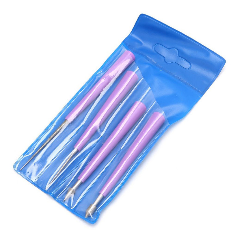 Νέο 4 τμχ Diamond Pearl Bead Reamer Burr Beading Hole Enlarger Tool Set DIY New Arrival