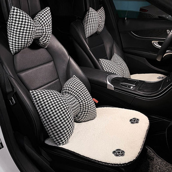 Нова зимна плюшена камелия, универсална възглавница за столче за кола, нехлъзгаща се топла интериорна декорация на кола