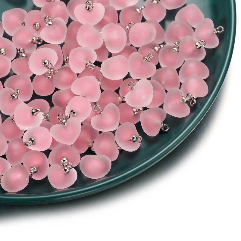 10 бр. Матирани матирани прозрачни талисмани от любовна смола за изработка на бижута Занаяти Направи си сам сърца Висулки Обеци Колие Аксесоари