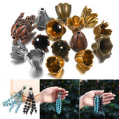 2db/tétel Antik bronz üreges virágos gyöngyvégsapkák ezüst arany távtartó különálló gyöngysapka barkács ékszerekhez, keresési kiegészítőkhöz