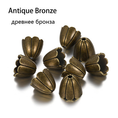 2db/tétel Antik bronz üreges virágos gyöngyvégsapkák ezüst arany távtartó különálló gyöngysapka barkács ékszerekhez, keresési kiegészítőkhöz