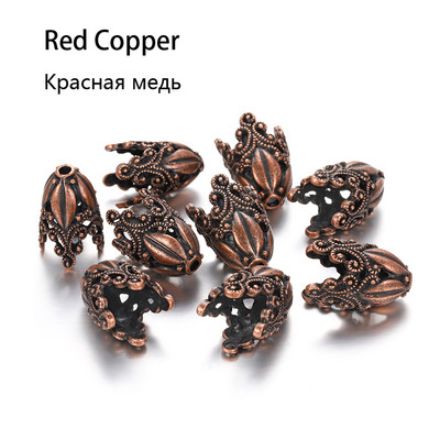 2db/tétel Antik bronz üreges virágos gyöngyvégsapkák ezüst arany távtartó különálló gyöngysapka barkács ékszerekhez, keresési kiegészítőkhöz