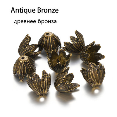 2db/tétel Antik bronz üreges virágos gyöngyvégsapkák ezüst arany távtartó különálló gyöngysapka barkács ékszerekhez, keresési kiegészítőkhöz