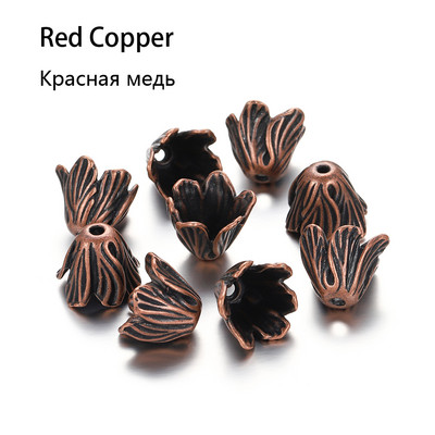 2db/tétel Antik bronz üreges virágos gyöngyvégsapkák ezüst arany távtartó különálló gyöngysapka barkács ékszerekhez, keresési kiegészítőkhöz