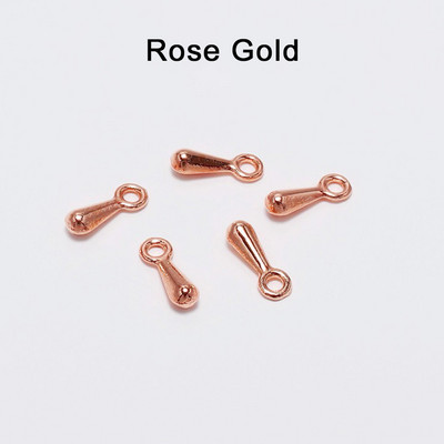200db arany/ródium/antik bronz fém vízcseppvég gyöngyök 2*7 3*9 mm-es lánchosszabbító medál kellékek barkács ékszerekhez