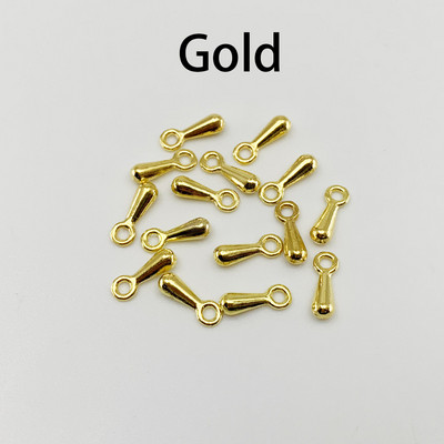 200db arany/ródium/antik bronz fém vízcseppvég gyöngyök 2*7 3*9 mm-es lánchosszabbító medál kellékek barkács ékszerekhez