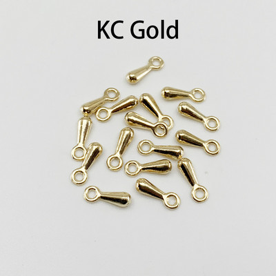 200db arany/ródium/antik bronz fém vízcseppvég gyöngyök 2*7 3*9 mm-es lánchosszabbító medál kellékek barkács ékszerekhez