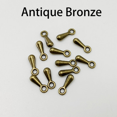 200db arany/ródium/antik bronz fém vízcseppvég gyöngyök 2*7 3*9 mm-es lánchosszabbító medál kellékek barkács ékszerekhez