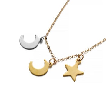 20-50 τμχ από ανοξείδωτο ατσάλι Small Moon Star μενταγιόν Flat Charms για κατασκευή κοσμημάτων DIY Σκουλαρίκι Κρεμασμένο κολιέ Βραχιόλι Τέλος Ουρά