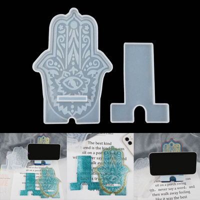 Форма за кристална епоксидна смола Държач за скоба за мобилен телефон DIY Crafts Casting Tool Стойка за мобилен телефон Силиконова форма