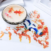 5 lapos kék aranyhal UV gyanta matricák kitöltés Dekoratív matrica illik szilikon formákhoz barkácsolás mikro Táj scrapbooking matricákAjándék