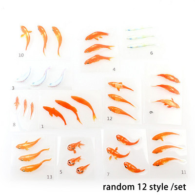 5 lapos kék aranyhal UV gyanta matricák kitöltés Dekoratív matrica illik szilikon formákhoz barkácsolás mikro Táj scrapbooking matricákAjándék