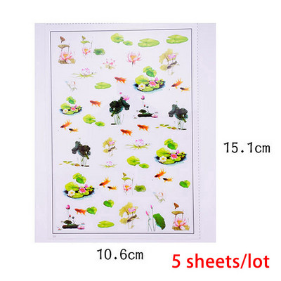 5 lapos kék aranyhal UV gyanta matricák kitöltés Dekoratív matrica illik szilikon formákhoz barkácsolás mikro Táj scrapbooking matricákAjándék