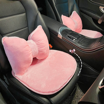 Нова автомобилна възглавница за отопление Зимни плюшени Ins Мода Розова топла калъфка за възглавница за столче за кола Аксесоари за интериора на автомобила