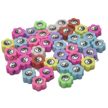 10 χιλιοστά 30/50/100 τμχ/παρτίδα Smiley Face Beads Polymer Clay Beads Loose Spacer Beads for Jewelry Making DIY Bocelet αξεσουάρ