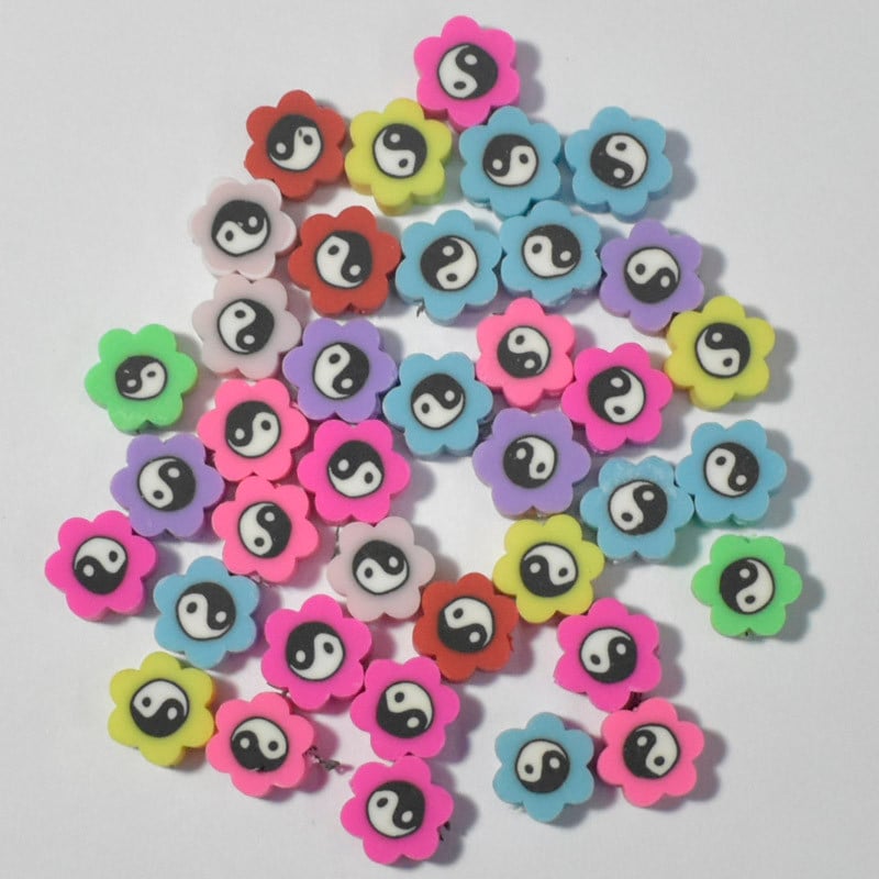 10mm30/50/100db/tétel Smiley Face gyöngyök polimer agyag gyöngyök laza távtartó gyöngyök ékszerkészítéshez barkácsolás karkötő kiegészítők