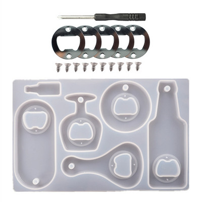 Kamščiatraukis „pasidaryk pats“ epoksidinės formos butelių atidarytuvas silikoninė forma, skirta „pasidaryk pats“ raktų pakabukų dekoravimui, raktų pakabukas pakabukų priedai, rankdarbiai Auxili