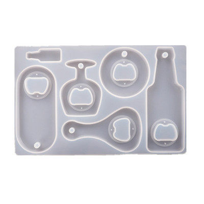 Kamščiatraukis „pasidaryk pats“ epoksidinės formos butelių atidarytuvas silikoninė forma, skirta „pasidaryk pats“ raktų pakabukų dekoravimui, raktų pakabukas pakabukų priedai, rankdarbiai Auxili