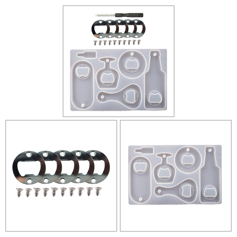 Kamščiatraukis „pasidaryk pats“ epoksidinės formos butelių atidarytuvas silikoninė forma, skirta „pasidaryk pats“ raktų pakabukų dekoravimui, raktų pakabukas pakabukų priedai, rankdarbiai Auxili