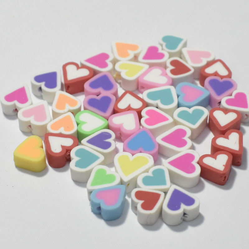 10mm30/50/100kom/lot Perle sa smješkom Perle od polimerske gline Labave perle za odstojnike za izradu nakita Dodaci za DIY narukvice