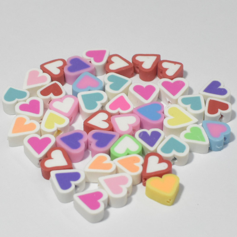 10mm30/50/100kom/lot Perle sa smješkom Perle od polimerske gline Labave perle za odstojnike za izradu nakita Dodaci za DIY narukvice