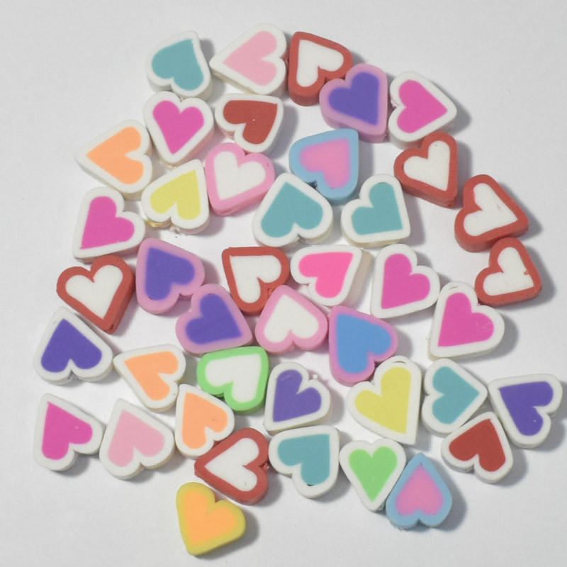 10mm30/50/100kom/lot Perle sa smješkom Perle od polimerske gline Labave perle za odstojnike za izradu nakita Dodaci za DIY narukvice