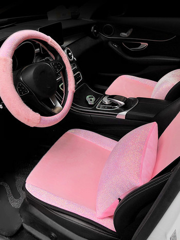 Ροζ στρας βελούδινο κάλυμμα μαξιλαριού καθίσματος αυτοκινήτου Four Seasons Universal Αξεσουάρ εσωτερικού αυτοκινήτου