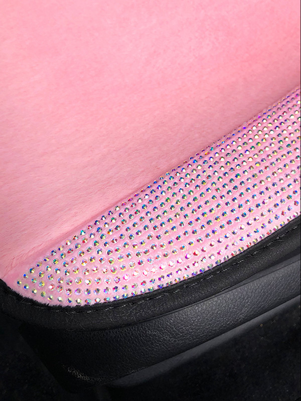 Rožiniai cirkonio pliušiniai „Four Seasons“ universalūs automobilio sėdynės pagalvėlės užvalkalai automobilio interjero priedai