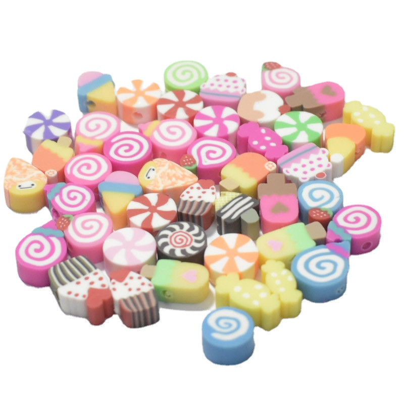 10mm30/50/100 buc/lot margele cu fața zâmbitoare margele din argilă polimerică margele distanțatoare libere pentru fabricarea de bijuterii accesorii pentru brățari DIY