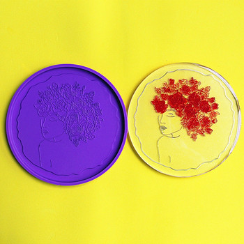 Flower Fairy Beauty Coaster Epoxy Resin Mold Ακανόνιστο Κύπελλο Ματ Διακόσμηση σπιτιού Καλούπι σιλικόνης DIY Craft Casting Tools