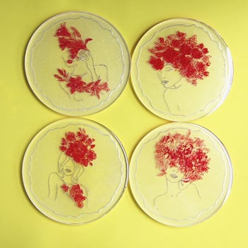 Flower Fairy Beauty Coaster Epoxy Resin Mold Ακανόνιστο Κύπελλο Ματ Διακόσμηση σπιτιού Καλούπι σιλικόνης DIY Craft Casting Tools