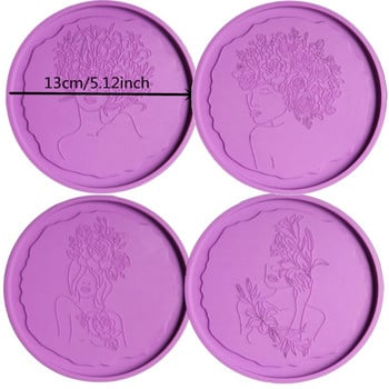 Flower Fairy Beauty Coaster Epoxy Resin Mold Ακανόνιστο Κύπελλο Ματ Διακόσμηση σπιτιού Καλούπι σιλικόνης DIY Craft Casting Tools