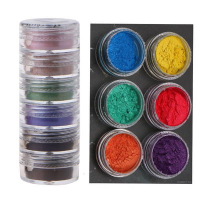Неонов фосфорен пигмент Комплект прах Перлена слюда на прах Флуоресцентен блясък за нокти Епоксидна смола Багрило Перлен пигмент DIY Jewelry Craf