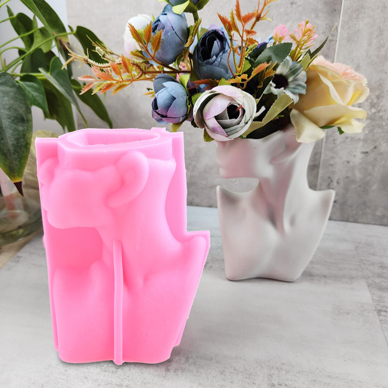 Ljudsko tijelo Kalup za saksije Nordijski stil 3D Smola Gips Cement Kalup za beton Saksija za cvijeće apstraktne biljke Silikonski kalup Dekorativni stol