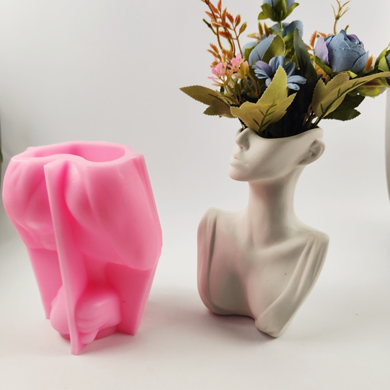Ljudsko tijelo Kalup za saksije Nordijski stil 3D Smola Gips Cement Kalup za beton Saksija za cvijeće apstraktne biljke Silikonski kalup Dekorativni stol