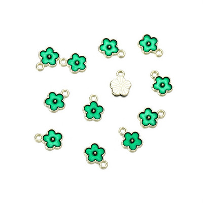 10 db Zománc színes Virág Sakura Charms Medálok Fém Nyaklánc Karkötő Fülbevaló Barkácsolás Ékszerkészítés Kellékek Kiegészítők